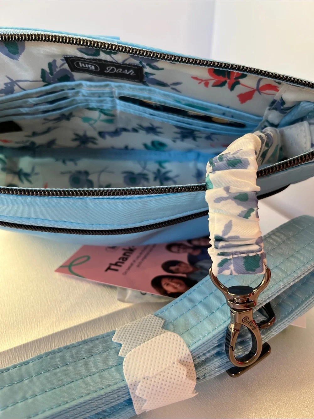 lug Sky Blue Quilted Crossbody Bag